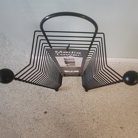 Black Metal Media Tower - Picture 4 of 5